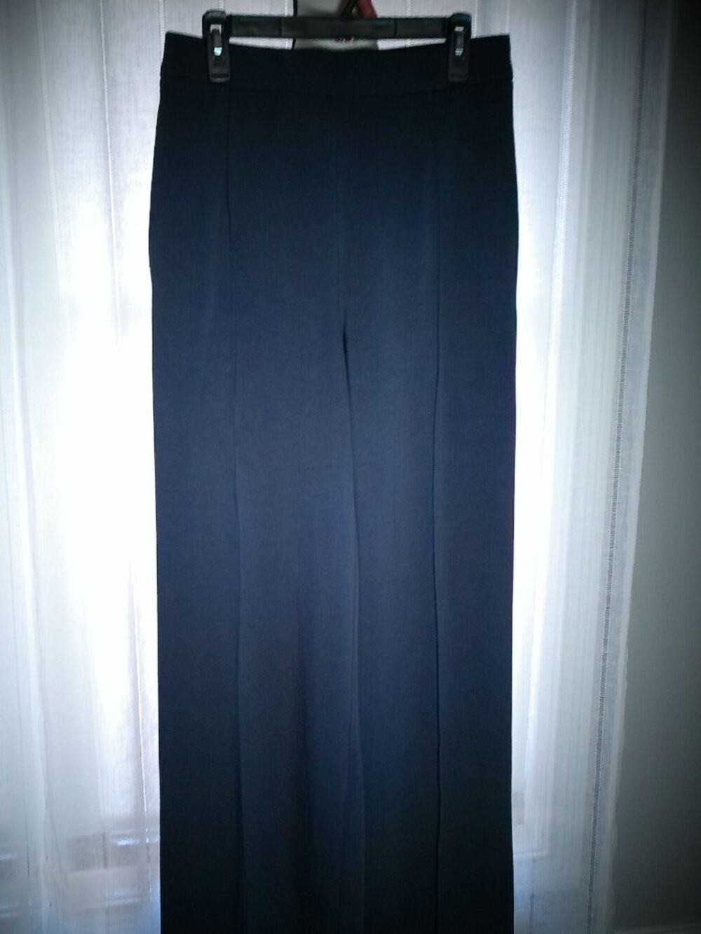 WYNNE LAYERS NWOT Pull-On Pin Tuck Cloud Knit Navy Blue Trousers w/Pockets M